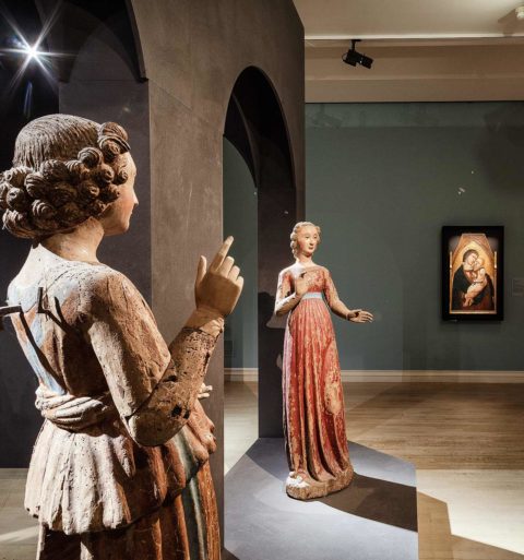 Prises de vue de l’exposition Sienne, aux origines de la Renaissance.